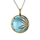 Enraptured Collection Sky Blue Topaz 18K Gold Pendant