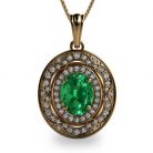 Tsavorite and Diamond 18K Gold Pendant