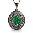 Tsavorite and Diamond Platinum 950 Pendant