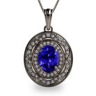Tanzanite and Diamond Platinum 950 Pendant