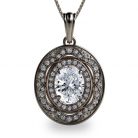 2.33ct. tw.Oval Diamond Halo Platinum 950 Pendant
