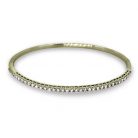 1ct Diamond 18K Gold Oval Hinged Bangle