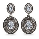 4.21ct tw Oval Diamond Halo Platinum 950 Drop Earrings