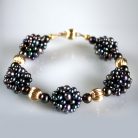 Blackberry Pearl Cluster 14K Gold Bracelet