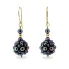 Blackberry Pearl Cluster 14K Gold Drop Earrings