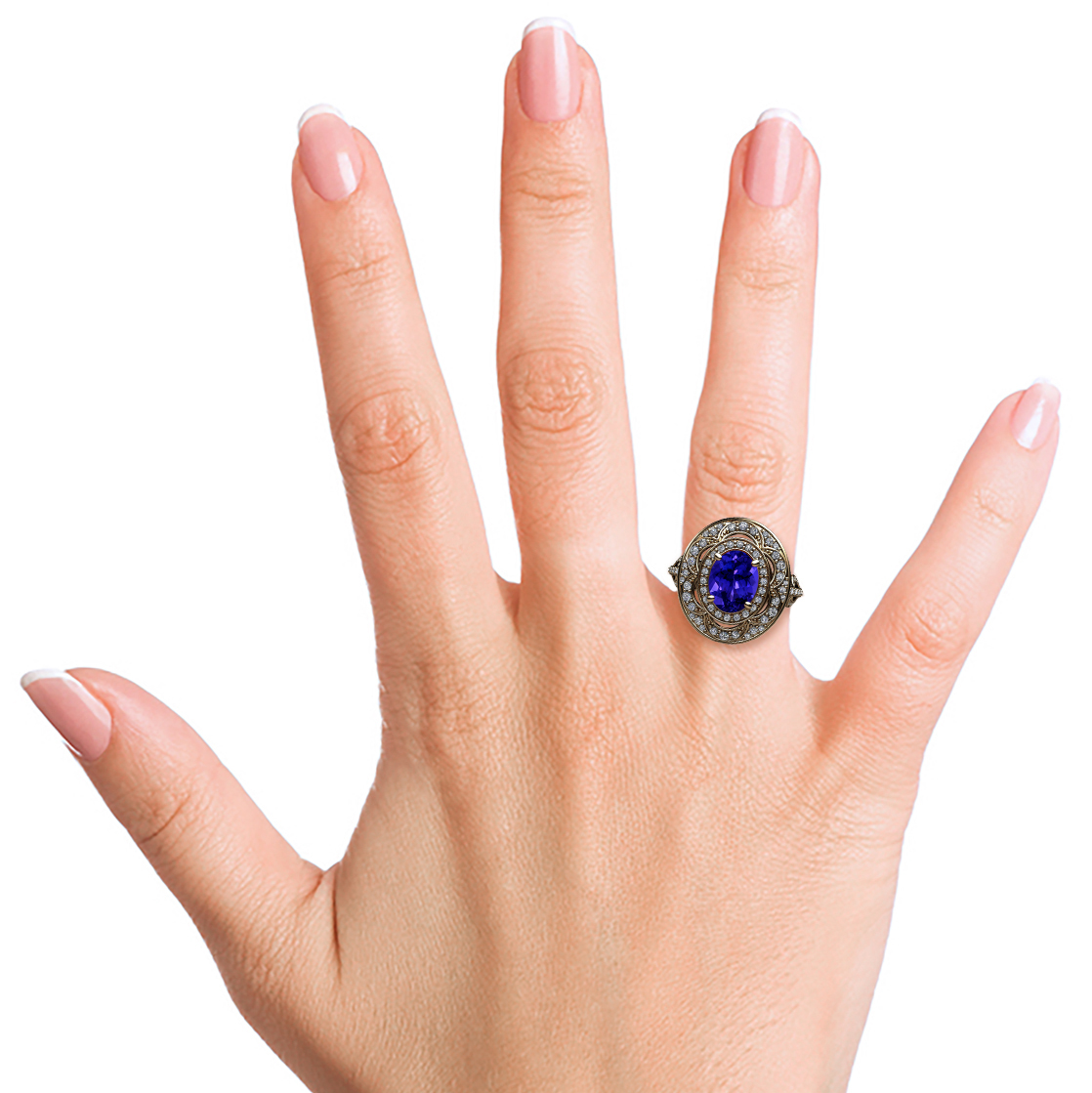 Tanzanite and Diamond 18K Gold Ring