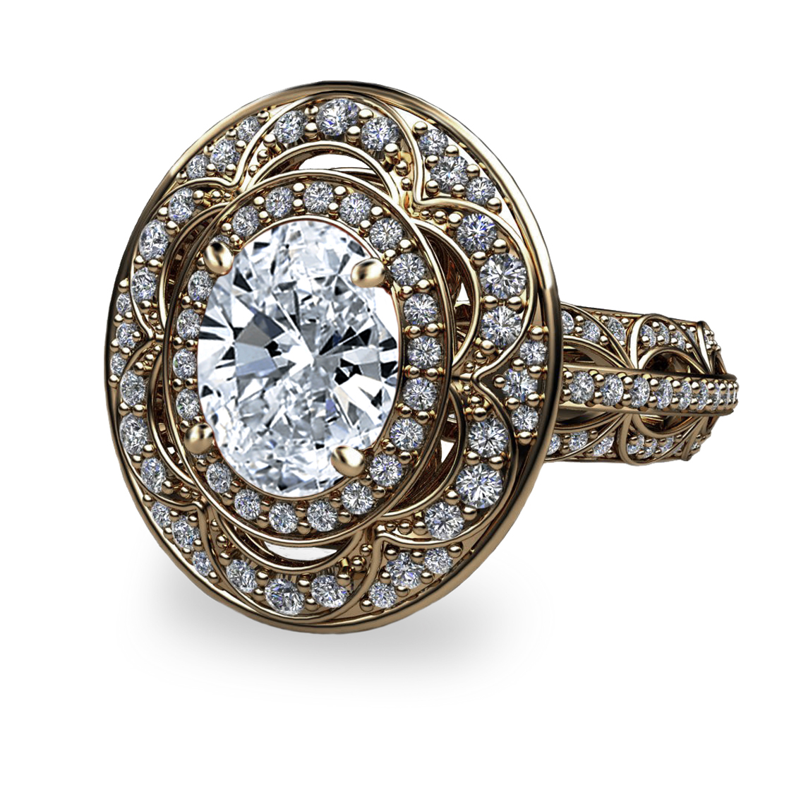2.56ct tw.Oval Diamond 18K Gold Ring