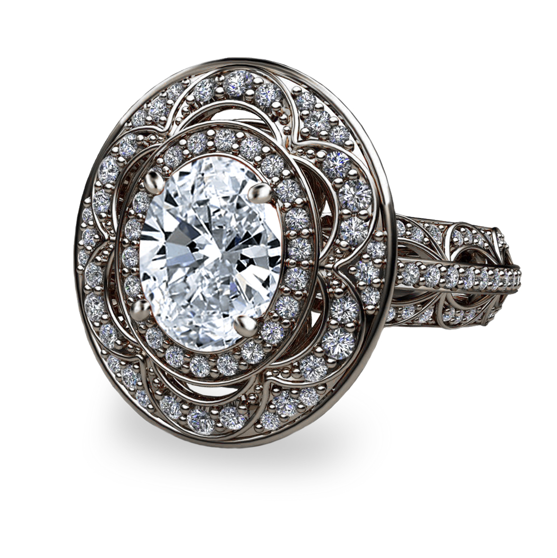 2.56ct tw.Oval Diamond Platinum 950 Ring