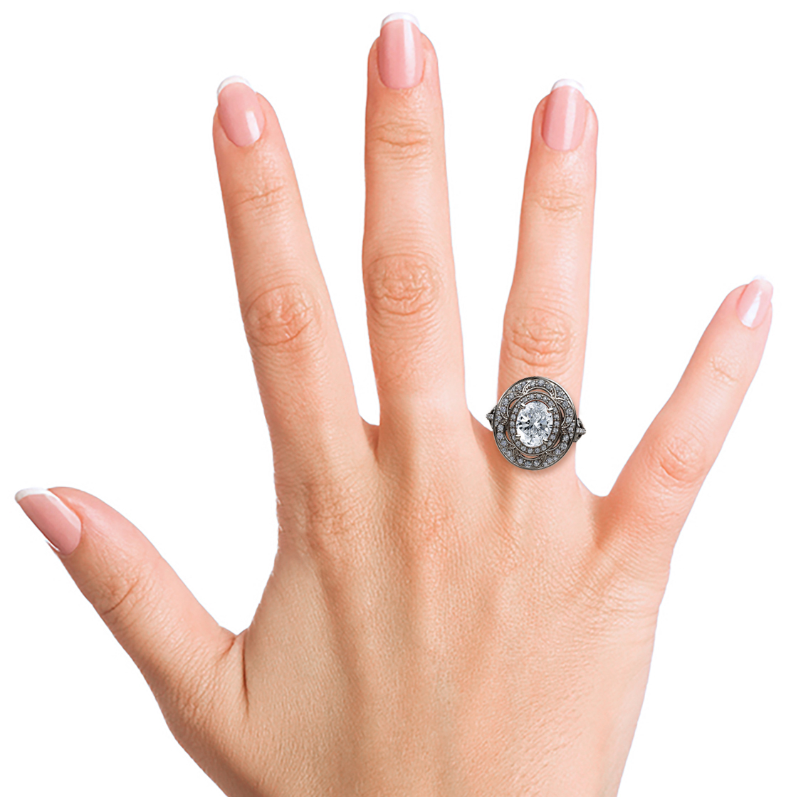 2.56ct tw.Oval Diamond Platinum 950 Ring