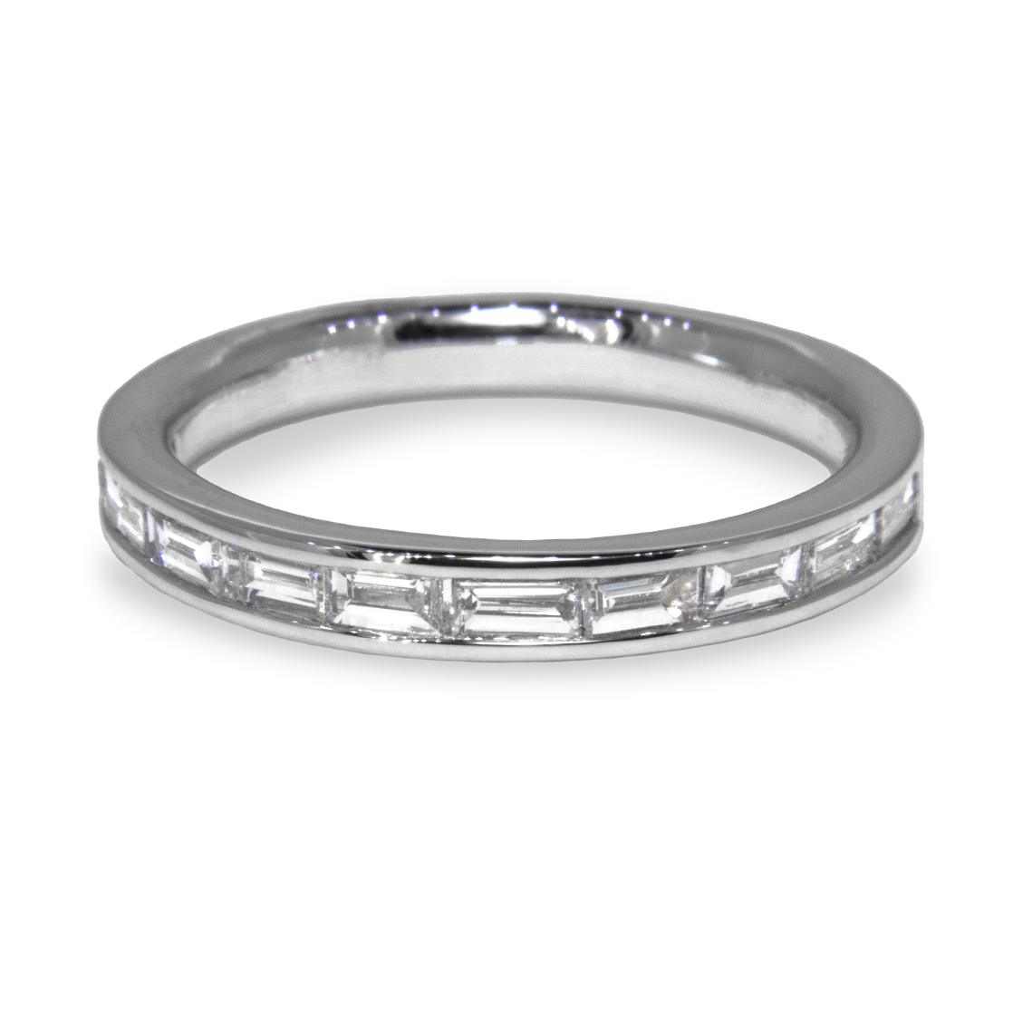 0.40ct Baguette Cut Diamond Half Eternity Style Platinum 950 Band
