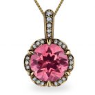 Tudor Rose 2ct Pink Tourmaline 18K Gold Pendant