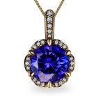 Tudor Rose 2ct Tanzanite 18K Gold Pendant