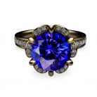 Tudor Rose 2ct Tanzanite 18K Gold Ring