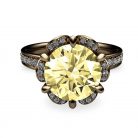 Tudor Rose 2ct Yellow Diamond 18K Gold Ring